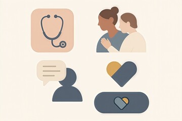 Illustrative representation of healthcare communication and emotional support showcasing stethoscope compassion and interpersonal connection in modern health interactions