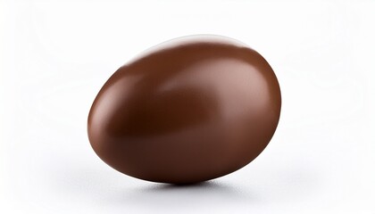Plain Chocolate Easter Egg Isolated On White Background