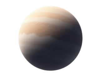 A planet visible in the daytime sky, with clouds and blue sky surrounding it