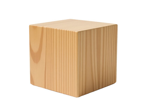 A wooden block on a plain white surface