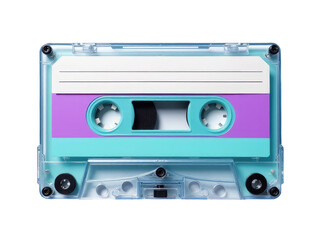 Fototapeta premium A detailed view of a cassette tape on a clean white surface