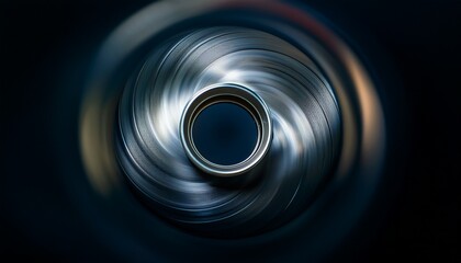 Dynamic Motion Blur Shot Of A Matte Titanium Fidget Ring S Band Being Spun Creating A Sense Of Movement And Tactile Appeal
