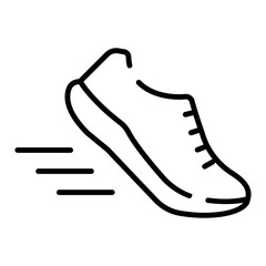 Running shoe black line icon