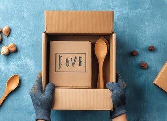 Emergency kit for disasters, including food, water, and lighting gear