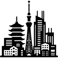Obraz premium Tokyo Skyline Icon Vector