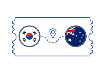 South Korea &ndash; Australia International Travel Route vector ticket
Vector ticket route between countries