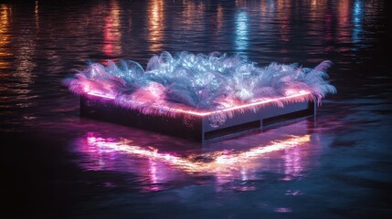 Glowing feathers create a serene New Year scene