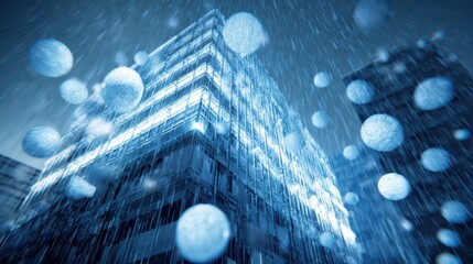 Spheres light up building for New Year