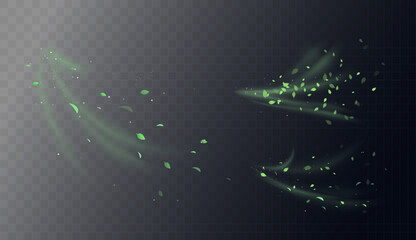 Green swirl elements