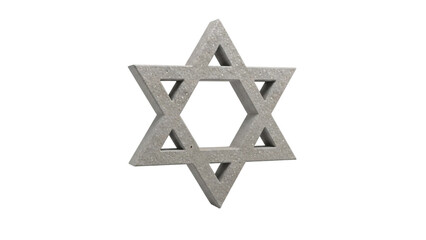 A solitary textured stone Star of David stands prominently, representing Jewish faith, heritage, and enduring cultural identity with a subtle, aged appearance