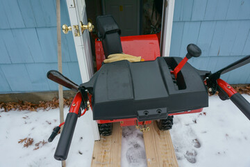 move the snow blower out from shed