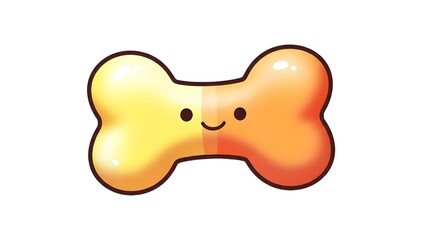 Obraz premium Fun cartoon dog bone character with smiling playful vector design.