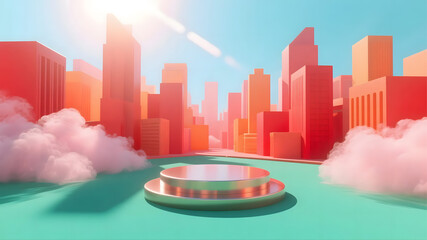 Miniature City Product Display Background