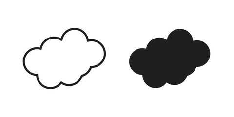 Obraz premium Cloud icons for apps and print media. Editable stroke and flat icons