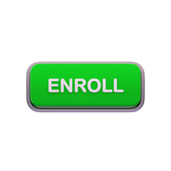 Enroll Text Label on Green Colored Click to Action 3D Button