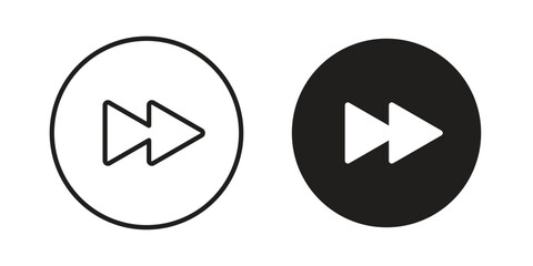 Fast forward icons for apps and print media. Editable stroke and flat icons