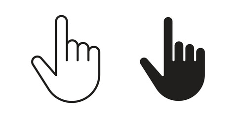 Obraz premium Finger icons for apps and print media. Editable stroke and flat icons