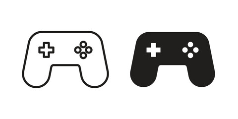 Gaming controller icons for apps and print media. Editable stroke and flat icons © iconic