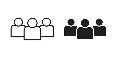 Fototapeta premium Group icons for apps and print media. Editable stroke and flat icons