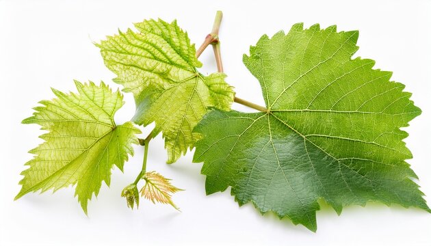 Vine Leaves Isolated On White Background