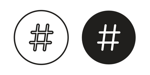 Obraz premium Hashtag icons for apps and print media. Editable stroke and flat icons