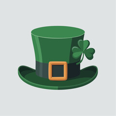 Clean vector icon of leprechaun hat in minimal form.