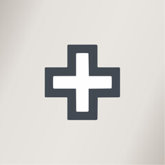 Minimal vector icon of medical cross in clean style