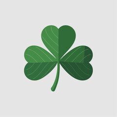 Minimal vector icon of shamrock leaf in flat design