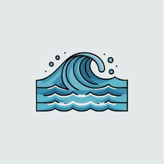 Outline icon of flowing water waves.