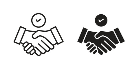 Partner icons for apps and print media. Editable stroke and flat icons