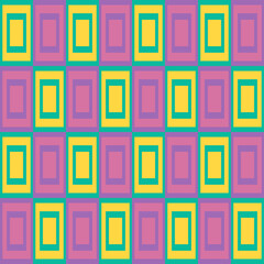 Modern seamless geometric pattern with colorful bright rectangle, minimal design 