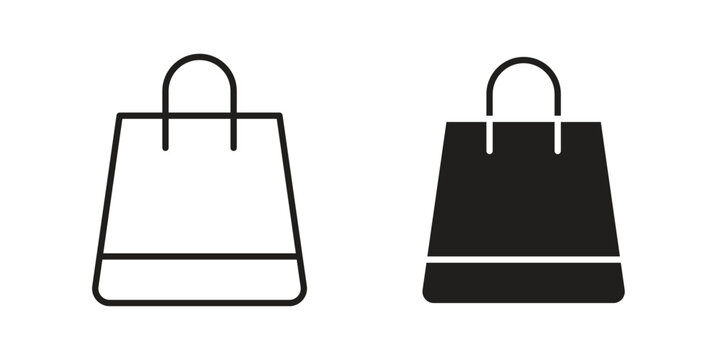 Shopping Bags icons for apps and print media. Editable stroke and flat icons