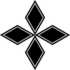 Minimalist black geometric diamond emblem