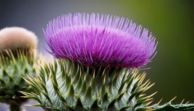 Mariendistel Silybum Marianum Nahaufnahme