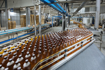 Production line of bottling of beverage into plastic bottles