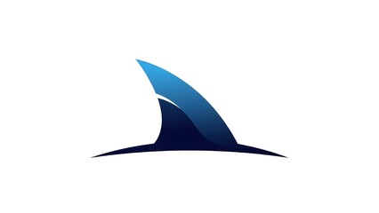Fototapeta premium Sharp shark fin vector icon with modern minimal ocean branding.