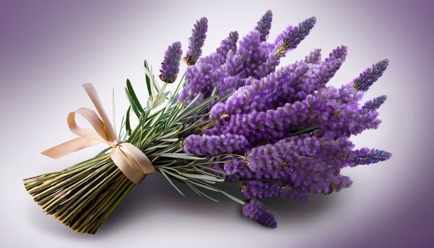 Mazzetto Di Lavanda Viola Su Sfondo Neutro Elemento Botanico Realistico Facilmente Scontornabile Ideale Per Cosmetici E Aromaterapia Inviti Romantici Etichette Artigianali Poster E Decor