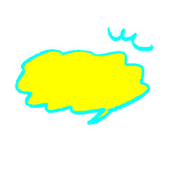 蛍光カラーのクレヨン風手描き吹き出しイラスト　会話やコメントに使えるポップなフレーム素材
