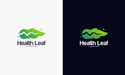 Health Leaf Logo Design Vector Illustration.