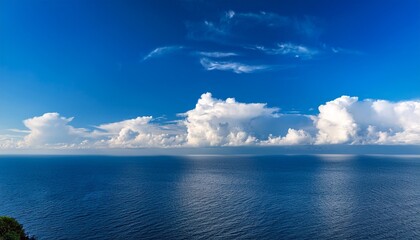 Obraz premium Blue Sky With Clouds Over The Horizon