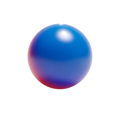 A shiny blue and red sphere with a subtle gradient effect and a bright highlight on a plain white background.