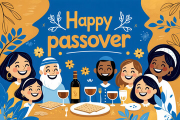 Greeting Card Traditional religion Judaism Jewish Holiday of Passover Pesach in Israel AI Generative
