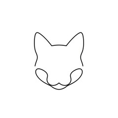 Fototapeta premium Minimalist Cat Head Outline - Simple and Elegant Design.
