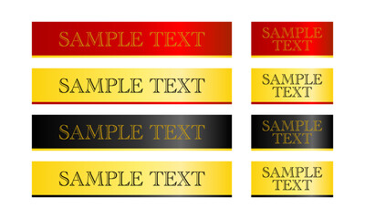 ゴールド・赤・黒の装飾が映えるリボンとラベルのベクターバナー装飾セット