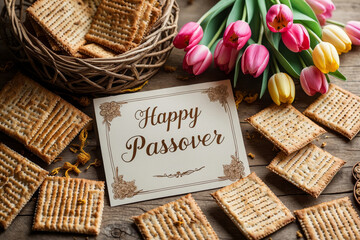 Greeting Card Traditional religion Judaism Jewish Holiday of Passover Pesach in Israel AI Generative