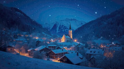 night in the mountains