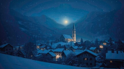 winter landscape with castle