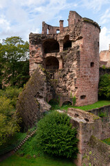 Historic Heidelberg Castle Ruins Baden Wurttemberg Germany.The ruins of an old tower at Heidelberg castle Baden Wurttemberg, Germany.
