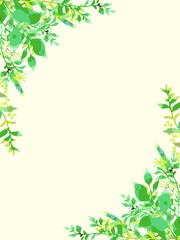 フレッシュグリーンの春らしい装飾素材・縦型フレーム