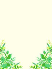 フレッシュグリーンの春らしい装飾素材・縦型フレーム